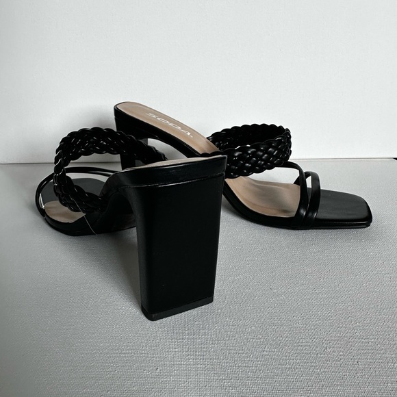 #21 New in box- Women's Braided Heeled Mules Square Toe Block Heel Sandals/ 7.5 - Picture 4 of 7